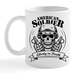 Picture of American Soldier Liberty or Death Coffee Mug